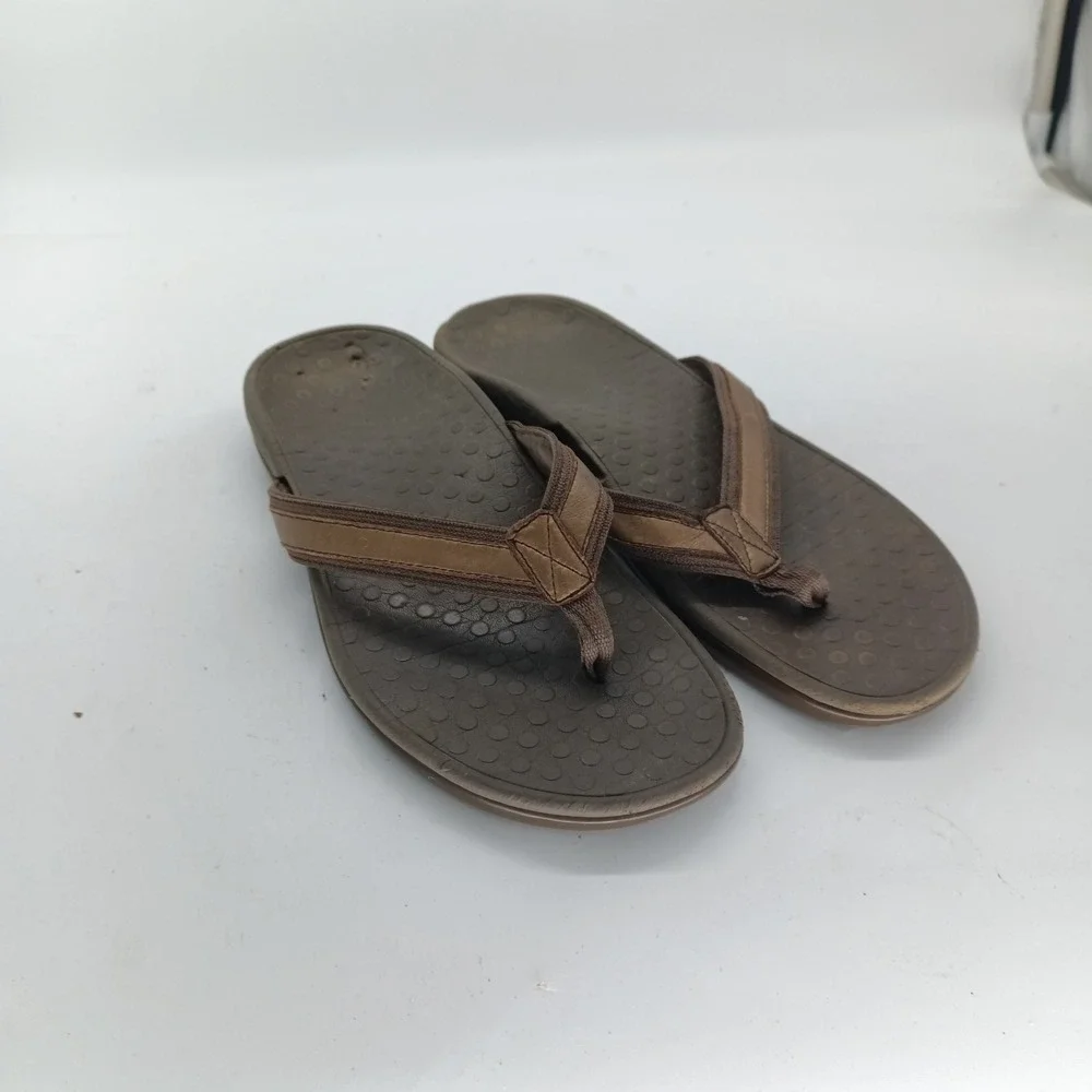 Vionic Womens Brown Orthotic Flip Flop Sandals Thong Comfort Shoes Size 10 s8